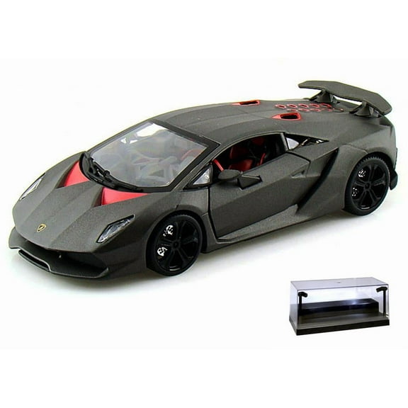 Diecast Car w/Display Case - Lamborghini Sesto Elemento, Gray - Bburago 21061 - 1/24 scale Diecast Model Toy Car