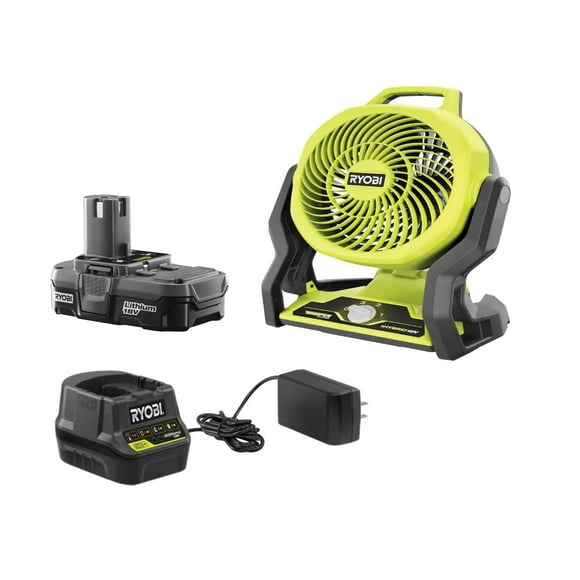 Ventilador portátil Ryobi Tools Híbrido de 18 V con batería y cargador