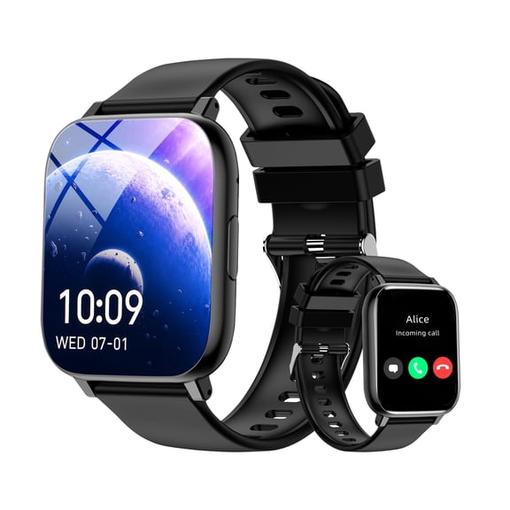 Smart Watches for Men Women (Answer/Make Calls), 2.01" HD Electronics Watches, Fitness Tracker with 110  Sport Modes, IP68 Waterproof, Smartwatch for Android and IPhone, Black
