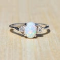 thumbnail image 2 of Rinsvye Fine Ladies Silver Ring Rings Oval Cut Rhinestone Jewelry Bohemian Rings Birthday Proposal Gift Bridal Rings for Little Engagement Party Ring, 2 of 9