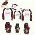 thumbnail image 4 of Busydd Family Christmas Pajamas Trendy Print Holiday Pajamas for Family 2 Piece Long Sleeve Round Neck Tops and Pants Christmas Vacation Pajamas, 4 of 5