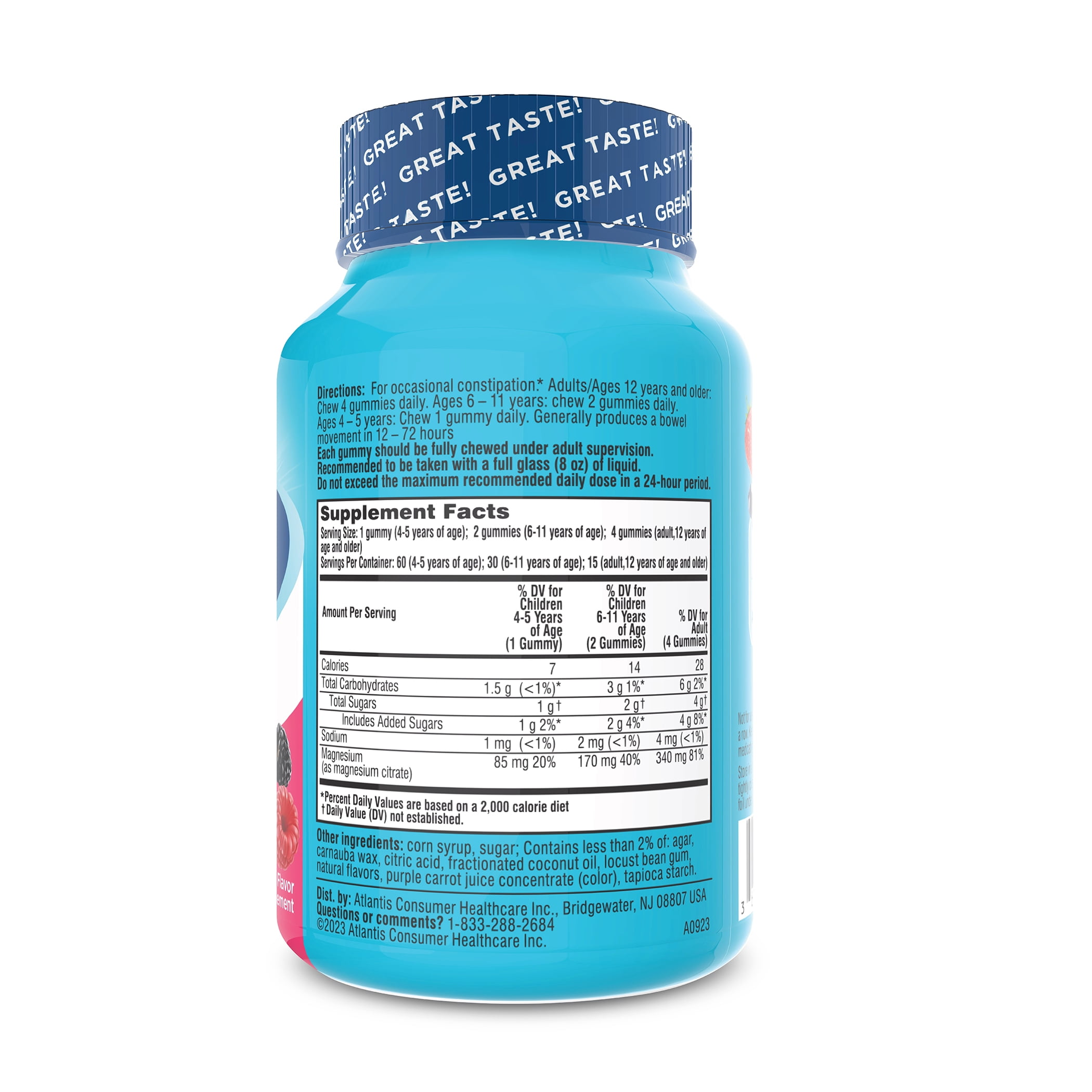 Colace Stool Softener Gummies, Gentle Constipation Relief, Mixed Berry Flavor, 60 Count