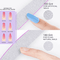 thumbnail image 2 of 10 Pack Professional Nail Files, Double Sided Emery Boards 100/180 Grit, Reusable Nail File Set for Manicure & Pedicure, Home and Salon Use, 2 of 7