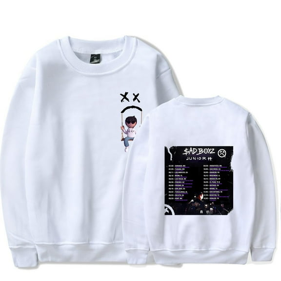 Junior H Sad Boyz Tour 2023 Concert Crew Neck Sweatshirt Popular Graphic Print Unisex Trendy Casual Streetwear Sweatshirt
