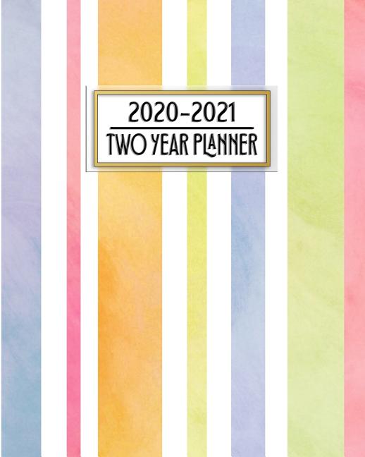 2020 - 2021 Two Year Planner: Pretty Bright Beach Colors Daily Weekly ...