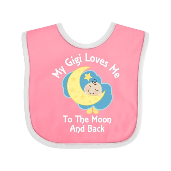 Inktastic Gigi Loves Me to the Moon and Back Boys or Girls Baby Bib
