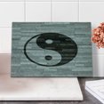 thumbnail image 2 of Ying Yang Cutting Board, Minimalistic Traditional Ying Yang Rustic Wooden Floor Effect Modern Style, Decorative Tempered Glass Cutting and Serving Board, Small Size, Black Grey, by Ambesonne, 2 of 5