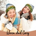 thumbnail image 4 of Lsque Mountain Daisy Meadow Pattern Knitted Beanie, Unisex Winter Hat, Knit Hat Winter Beanies Thick Fisherman Beanies Cuffed Plain Skull Caps, 4 of 6