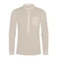 thumbnail image 3 of LVCBL Plus Size Men's Casual Shirt with Pockets Normal Belonged Stand-Up Collar Shirt Khaki 3XL, 3 of 6