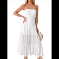 thumbnail image 1 of Vestido de Verano para Mujer, Estilo Bohemio, Informal, con Espalda Descubierta, Bandeau, Volantes y , para Playa L, 1 of 9