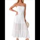 thumbnail image 1 of Vestido de Verano para Mujer, Estilo Bohemio, Informal, con Espalda Descubierta, Bandeau, Volantes y , para Playa S, 1 of 9