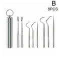 thumbnail image 6 of Barsme 304 Metal Tooth Picking Tool Stainless Steel Toothpick Portable Oral Tooth Cleaning Tool Set, 6 of 9
