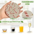 thumbnail image 4 of 6 Pcs Drink Coasters with Holder 3.94in Woven Coasters for Drinks Candy Cane and Gold Stars Coaster Set for Protection Table, 4 of 7