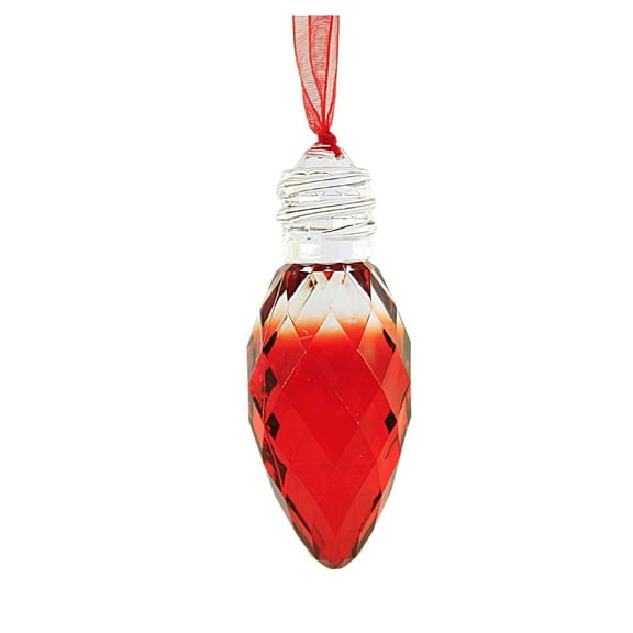 Holiday Ornament Facet Christmas Bulb Ornament Light Reflecting Nd6011566 Red