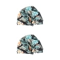 thumbnail image 1 of Monstrate Gorros para el cabello seco para ducha, cubierta de banda elástica resistente al agua con estampado de flores, turbante, sombrero rizado Hoja 2piezas Monstrate CBP395413, 1 of 6