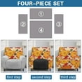 thumbnail image 6 of Xoenoiee Pumpkin Maple Leaves Print Recliner Chair Cover Stretch Sofa Slipcover Sofa Cover Thanksgiving Decoration 4-Pieces Furniture Protector Couch Cover with Elastic Bottom, 6 of 7