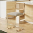 thumbnail image 4 of Pemberly Row Cane Back Boucle Counter Height Stool (Set Of 2) in White, 4 of 6