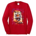 thumbnail image 2 of Wild Bobby, Tiger Growling Colorful Trippy Tie Dye Animal Lover Mens Long Sleeve Shirt, Red, X-Large, 2 of 3