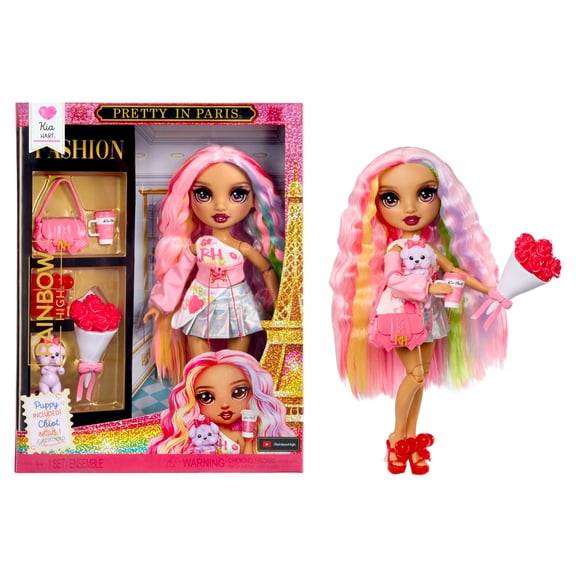 Rainbow High Pretty in Paris Fashion - Kia Hart (Soft Pink), Rainbow 11" Fashion Doll with Outfit, Stylish Handbag, Girls Toy Gift for Kids Ages 4-12 Years