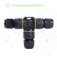 thumbnail image 3 of Amdohai IP68 Waterproof Junction Box T-shape Two Outlets Outdoor Electrical Cable Connector External Cord Boxes 2-pin for φ5-9mm Cable, 3 of 8