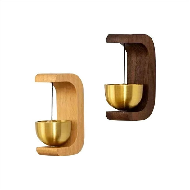 2 Uds. Timbre Inalámbrico de Entrada, Campana de Comerciante, Campana de Viento, Apertura de Puerta, Reloj de Madera para Decoraciones de Campanas Pequeñas para el Hogar