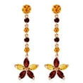 thumbnail image 2 of Galaxy Gold 14K Rose Gold 4.8 CTW Natural Citrine and Garnet Dangle Earrings - November Birthstone - Warmth & Prosperity - Fine Jewelry for Women, 2 of 3