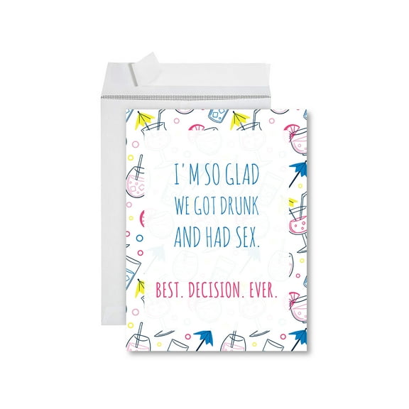 Koyal Wholesale Funny 1st Year Wedding Anniversary Jumbo Card With Envelope, Best Decision Ever, Set of 1