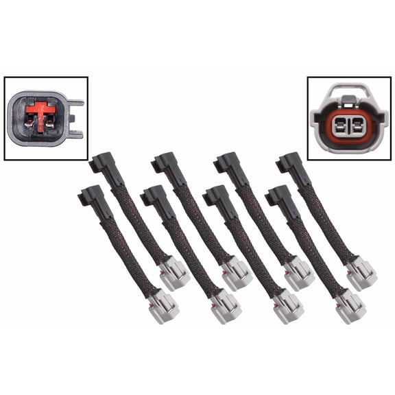 ICT Billet Wire Harness Adapter Compatible with USCAR EV6 to Denso Bosch Fast Fuel Injector OEM