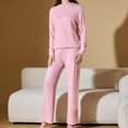 thumbnail image 6 of Aobny Cozy Womens Pjs Set Sleepwear Pink 2 Piece Cooling Solid Hoodies & Pants Juniors Pjs Set, 6 of 7