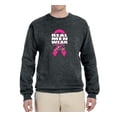 thumbnail image 2 of Real Men Wear Pink Awareness Unisex Crewneck Graphic Sweatshirt, Heather Black, X-Large, 2 of 3
