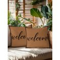 thumbnail image 2 of Outdoor Pillows Waterproof, Brown Welcome Bedding Throw Pillows with Insert for Couch Sofa Bed, Modern Minimalist Black Striped Border 18x18 Inch Pillowcases Decorative Camping Patio Pillow Set of 2, 2 of 8