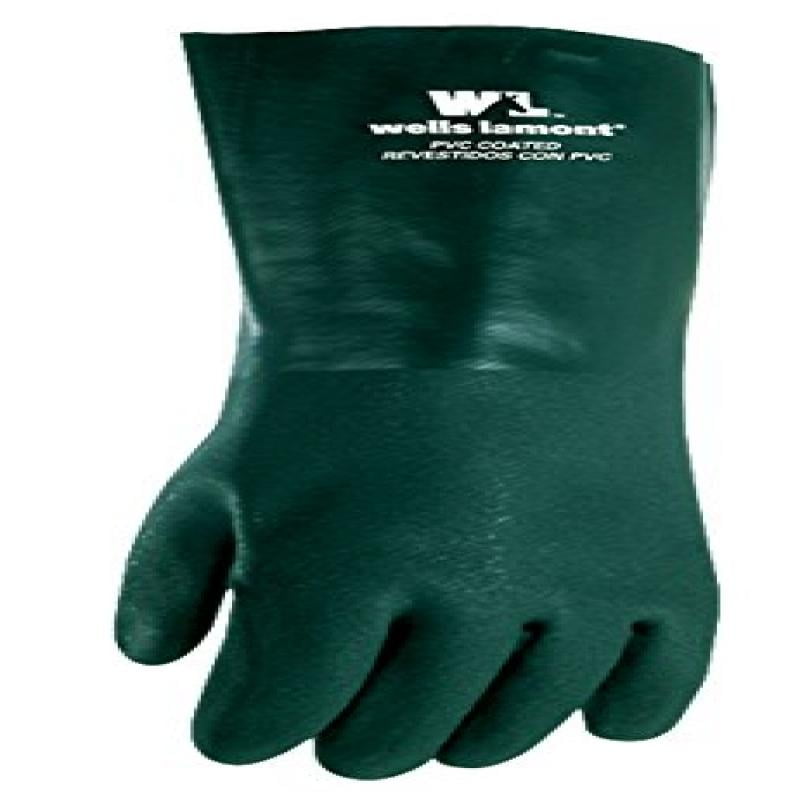 Chemical Resistant Gloves 14inch, PVC Coated Gloves, Cotton Fleece