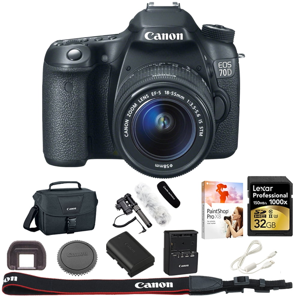Canon EOS 70D 20.2 MP CMOS DSLR Camera + EF-S 18-55mm IS STM Lens