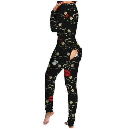 

wofedyo pajamas for women Button-down Print Functional Buttoned Flap Adults Jumpsuit satin pajamas women