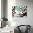 thumbnail image 4 of BCIIG Swan Wall Art Prints,Swan Bathroom Wall Art,Swan in Bathtub Print,Rustic Watercolor Swan Vintage Art Pictures for Bedroom Bathroom Office Decor 20x16in, 4 of 6