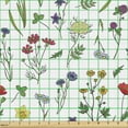 thumbnail image 2 of Ambesonne Floral Fabric by the Yard Upholstery, Endemic Spring Wildflowers, 5 Yards, Multicolor, 2 of 5