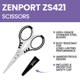 thumbnail image 5 of Zenport ZS421 Trimmer Bee Trim Scissors, 5.25-Inch, 2 Inch Stainless Steel Blades, Black/White - 3 Pack, 5 of 6