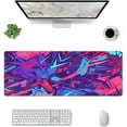thumbnail image 2 of XL Large Gaming Mouse Pad with Stitched Edges, Metaverse Cyber Graffiti Extended Mousepad with Non-Slip, Long Waterproof Keyboard Pad Mouse Mat for Computer Laptop for Gamer Office Decor, 31.5*11.8 In, 2 of 6