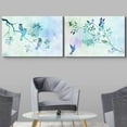 thumbnail image 3 of wall26 Canvas Print Wall Art Set Watercolor Blue &amp; Green Bird Silhouettes Animals Wildlife Illustrations Modern Art Chic Colorful Rustic Nature for Living Room, Bedroom, Office - 24"x36&quot, 3 of 5