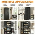 thumbnail image 4 of 72" Kitchen Pantry Cabinet, Tall Pantry Storage Cabinet with Adjustable Shelves and Drawer, Black Kitchen Cabinet Buffet Cupboards Storage Cabinet for Home Office Use (16" D x 30" W x 72" H), 4 of 6