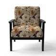 thumbnail image 4 of Designart "Elegance In Rustic Brocade III" Brown Floral Upholstered Accent Chair - Cottage Arm Chair For Bedroom, 4 of 7