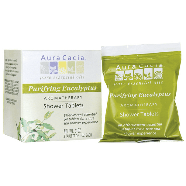 Aura Cacia Purifying Aromatherapy Shower Tablets Eucalyptus 3 Tablets