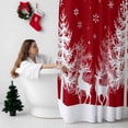 thumbnail image 5 of Shower Curtain 60"W x 72"L Winter Christmas Tree Deer Silhouette Red Fabric Shower Curtains Set with Hooks Water Repellent Bathroom Curtains Machine Washable Bathroom Accessories, 5 of 7