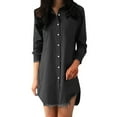 thumbnail image 1 of Birdeem Chemise en Denim à Franges pour Femmes Mode Col à Revers Manches Longues Veste Boutonnée, 1 of 7