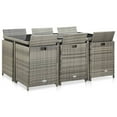 thumbnail image 2 of vidaXL 11 Piece Outdoor Dining Set with Cushions Poly Rattan Grey, 2 of 5