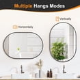 thumbnail image 5 of CONCETTA Bathroom Mirror, Oval Wall Mirror with Anti-Rust Metal Frame, Tempered Glass, Morden Vanity Mirror for Over Sink, Entryway, Living Room, Bedroom, Horizontal or Vertical(24" x 36", Black), 5 of 5