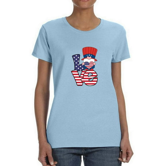 Gnome Usa Love T-Shirt Women -Image by Shutterstock, Female Large