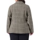 thumbnail image 3 of Blazers Agnes Orinda para mujeres de talla grande, de cuadros, con solapa de muesca, de manga larga, chaquetas de blazers casuales de negocios 4X negro marrón, 3 of 6
