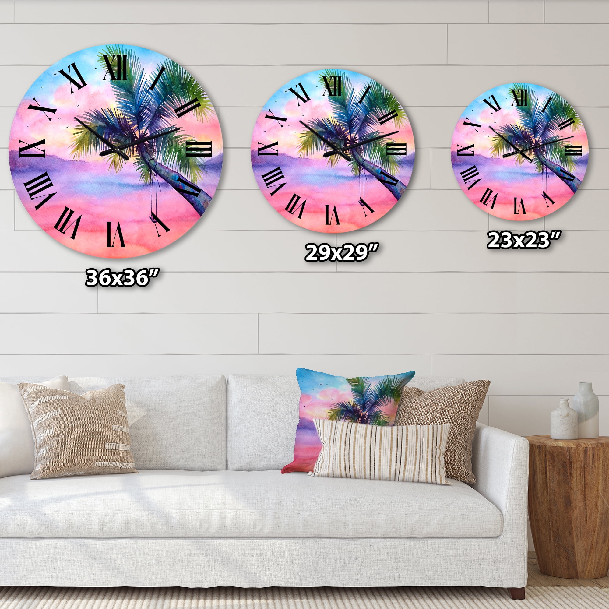 Designart 1 in Quartz Coastal Wall Clock