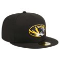 thumbnail image 3 of Men's New Era Black Missouri Tigers 59FIFTY Fitted Hat, 3 of 6